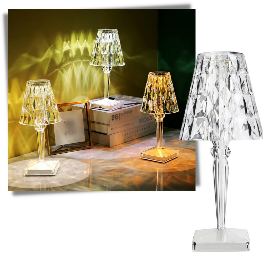 Skrivebordslampe i akrylkrystall