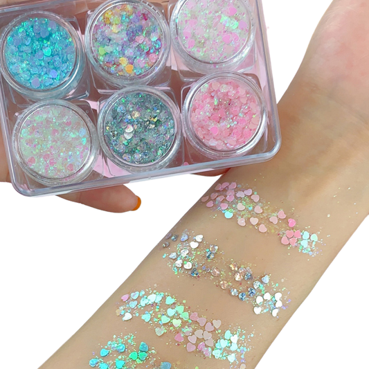 Glittersett for ansikt og kropp