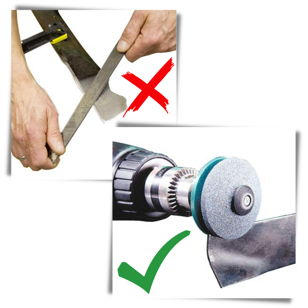 Roterende gressklipper kniv slipersett