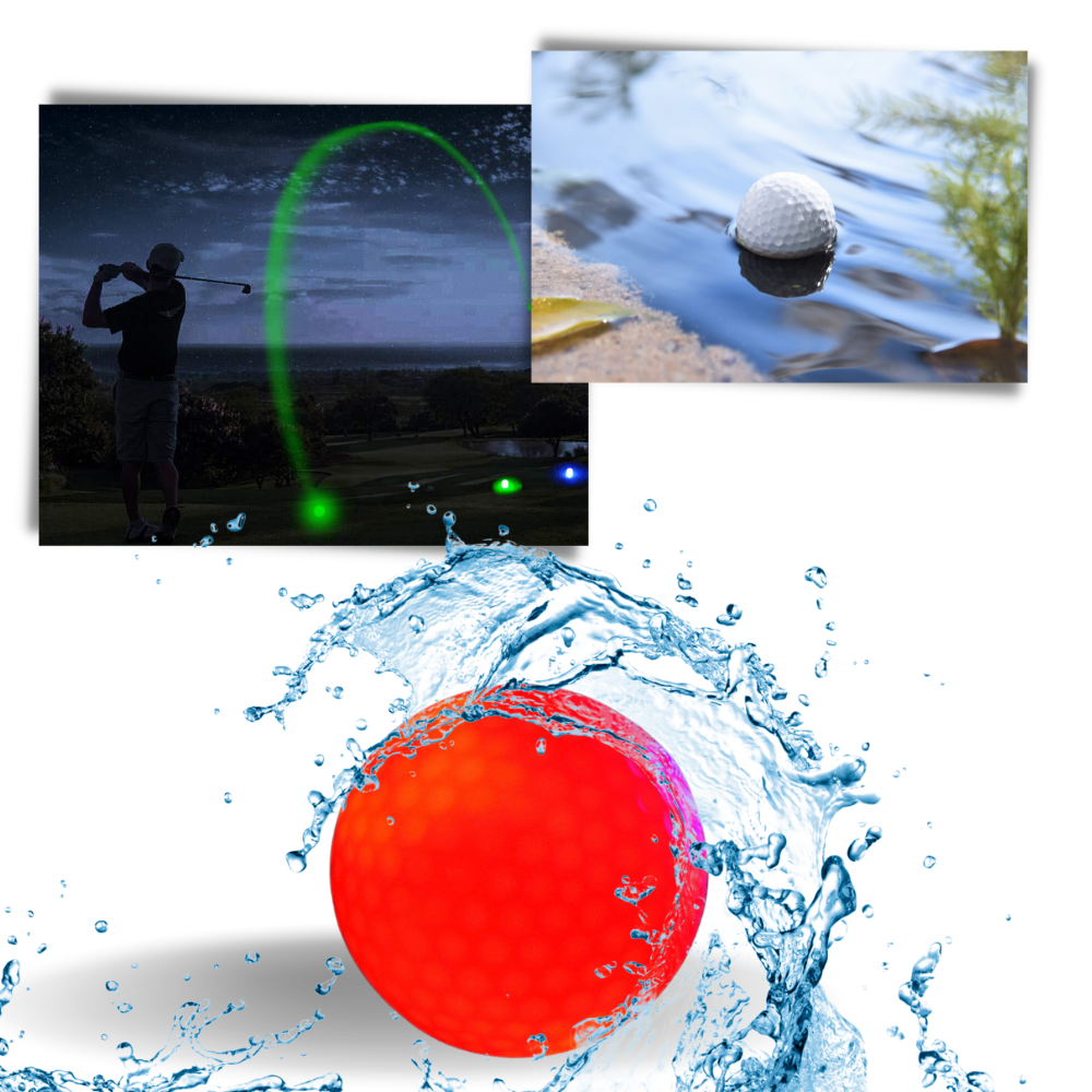 Pakke med 6 golfballer med LED-lys