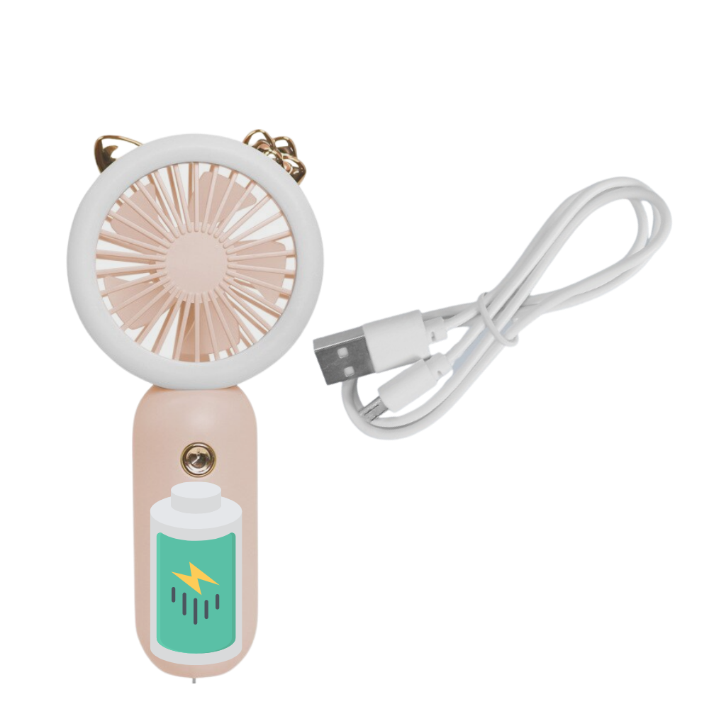 Håndholdt USB-vifte med LED