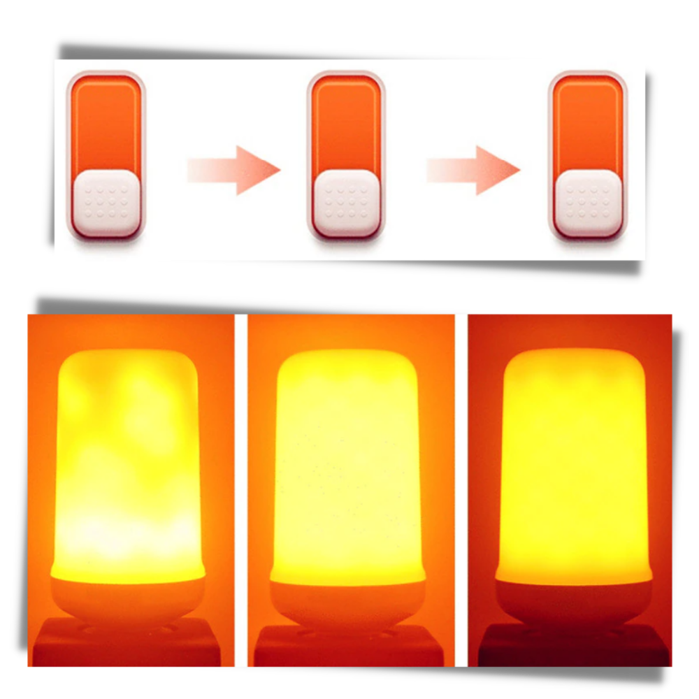 LED-lampe med flammeeffekt