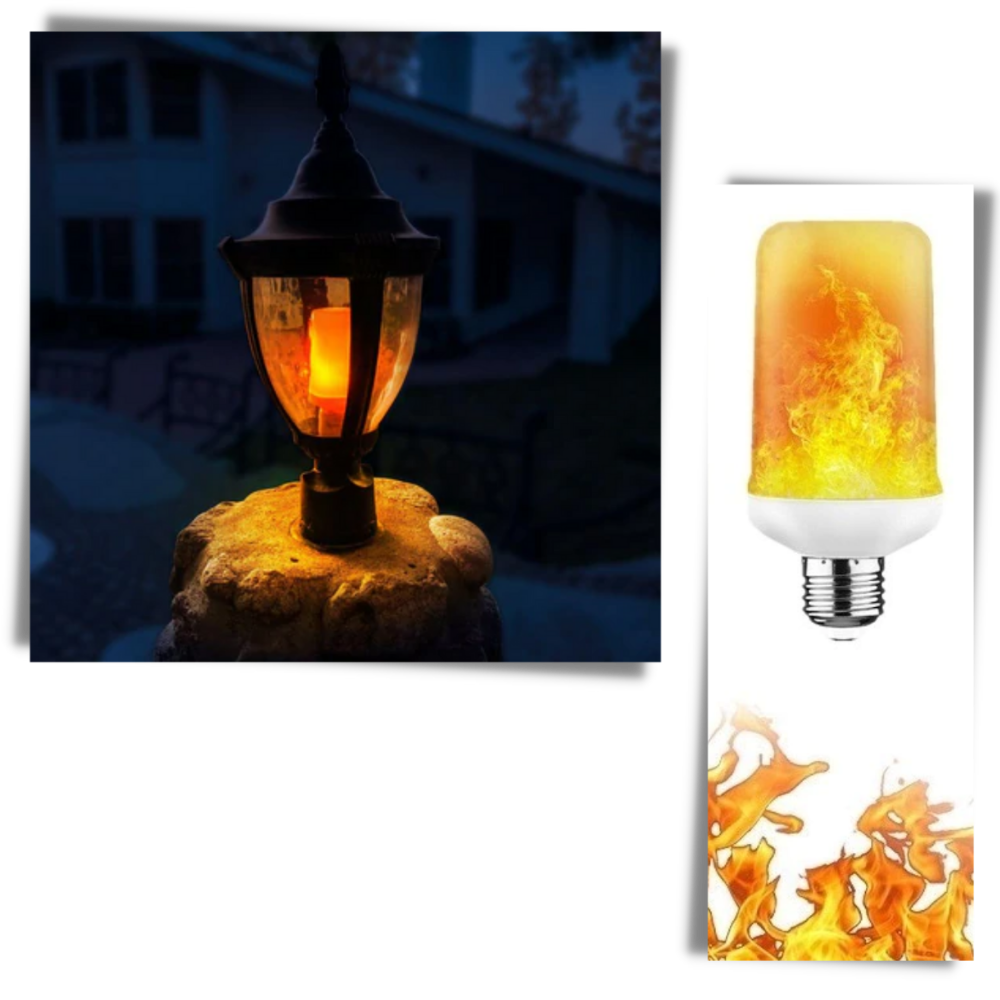 LED-lampe med flammeeffekt