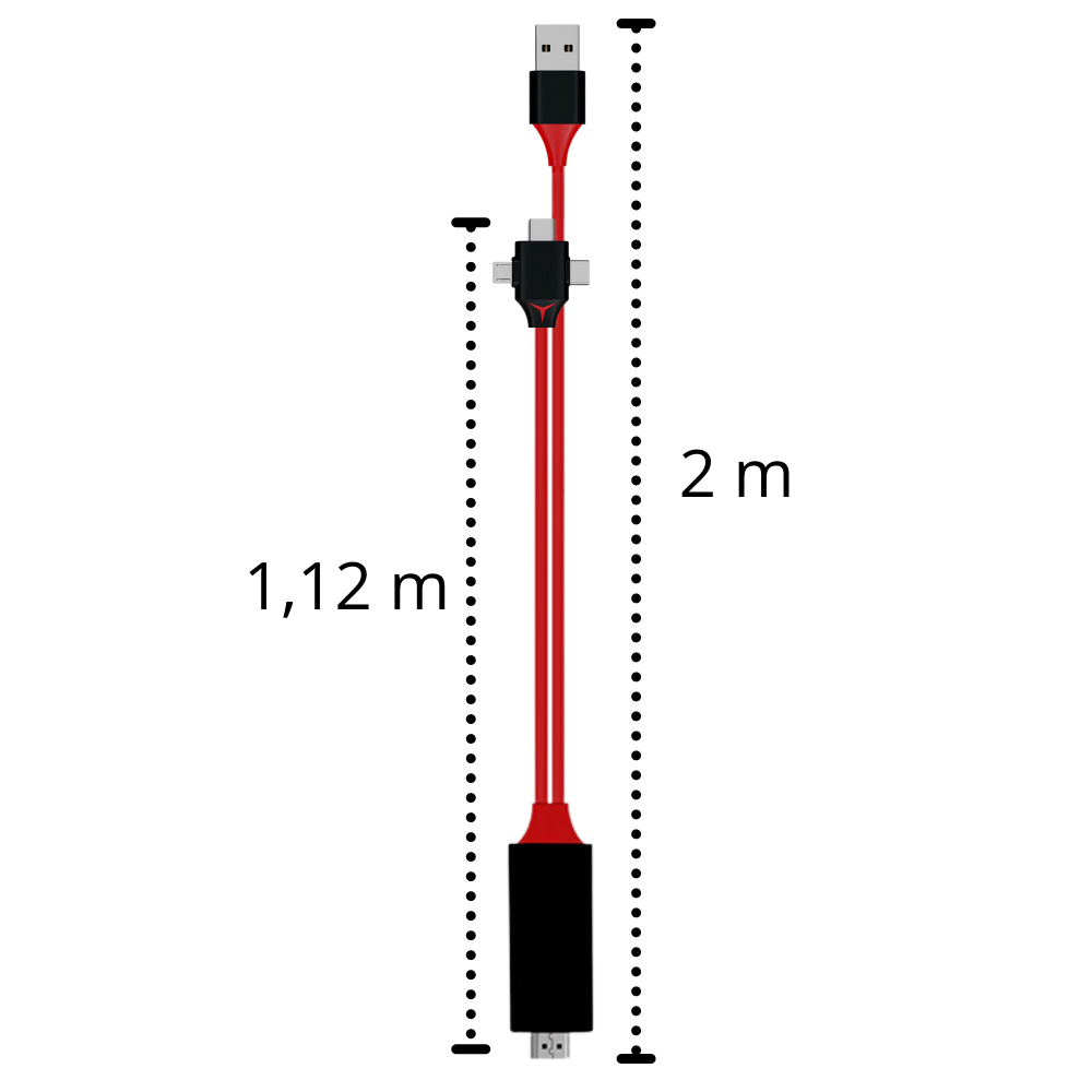 HDMI-adapterkabel for telefoner og nettbrett