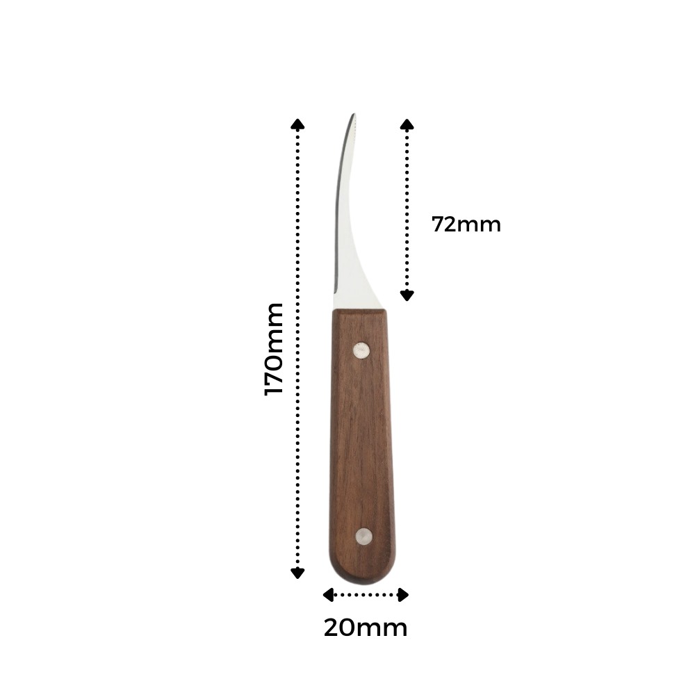 Skrellekniv for reker i rustfritt stål
