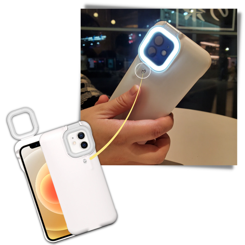 Telefondeksel med LED-ringlys