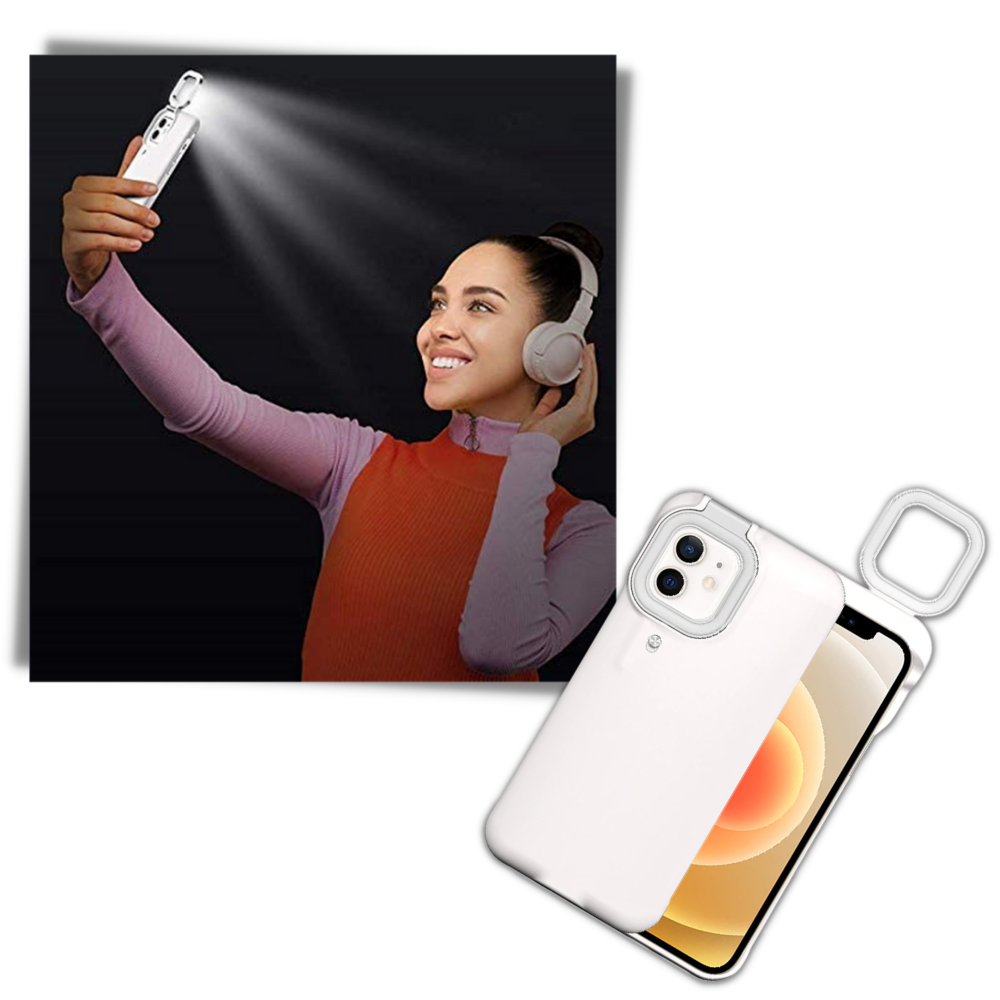 Telefondeksel med LED-ringlys