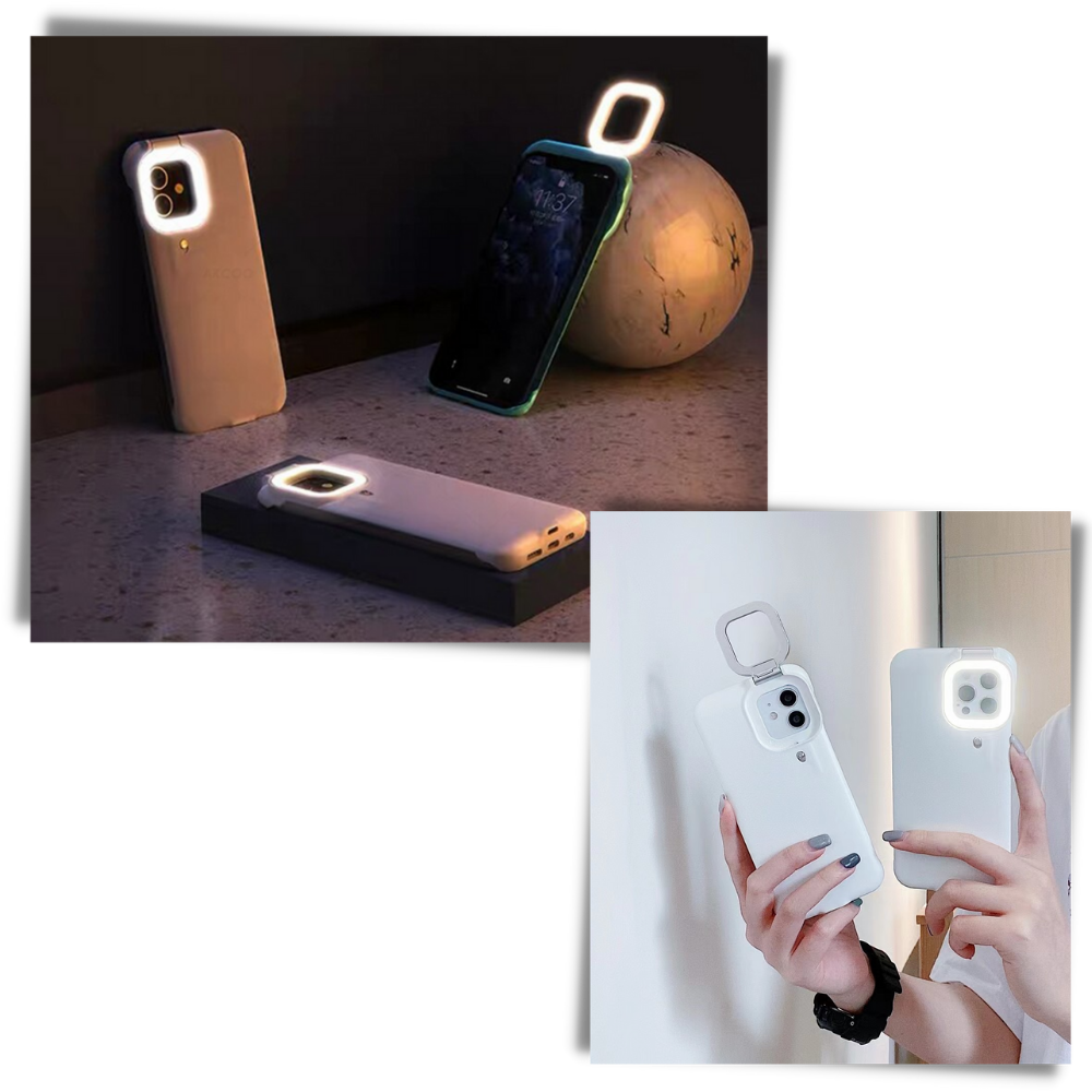 Telefondeksel med LED-ringlys