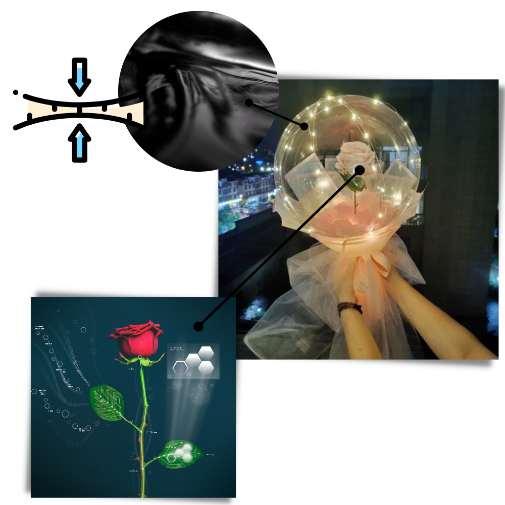 Vakker Rose LED-ballong