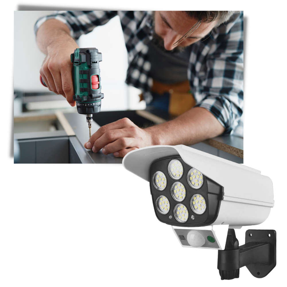 Solcelledrevet LED-lampe med bevegelsessensor