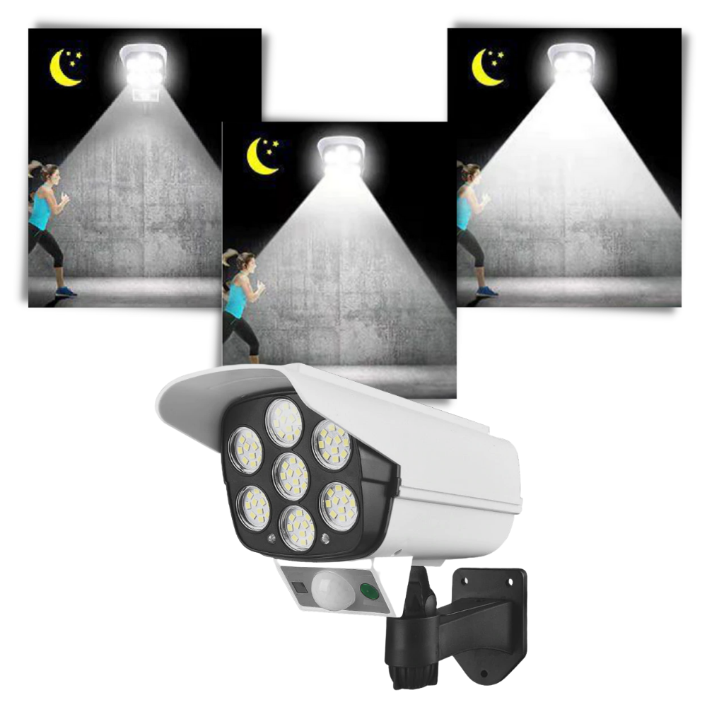 Solcelledrevet LED-lampe med bevegelsessensor