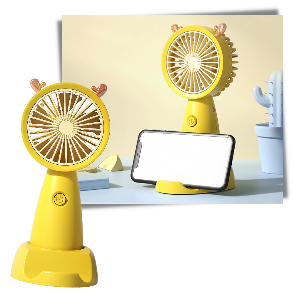 Mini USB-vifte med telefonholder