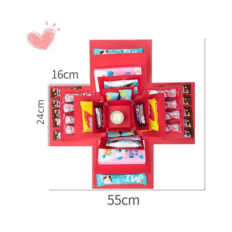 Norvo | DIY Eksploderende Gaveeske | 5-Lags Nestingdesign | Tilpassbar Overraskelsesboks for Spesielle Anledninger