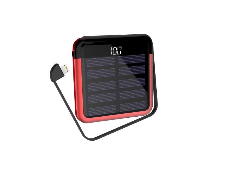 Norvo | Tinier & Thinner Solenergi Power Bank med 3-i-1 Skjult Kabel