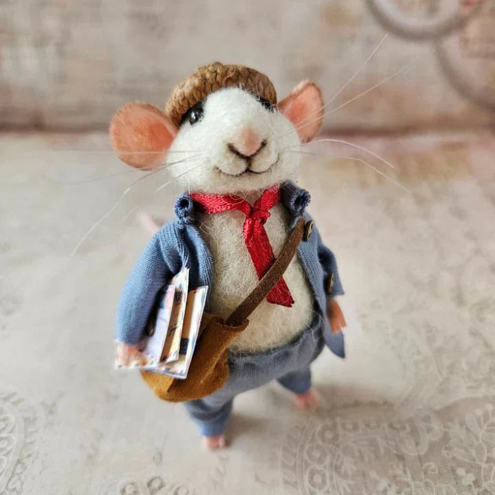 Norvo | Håndlaget Filtemus Dekorasjon | Bærekraftig og Koselig | 7,6 cm