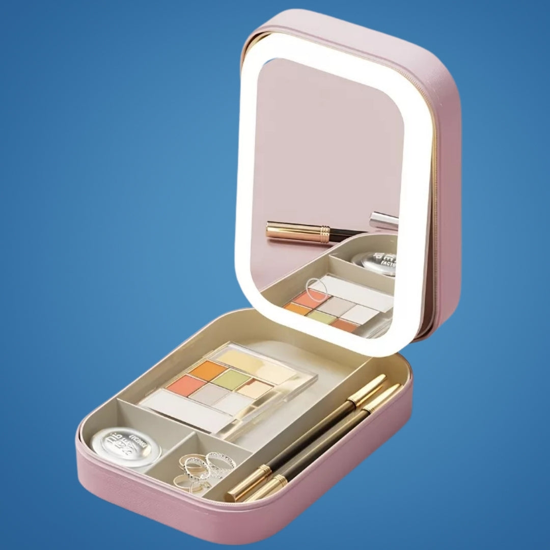 LED Lyskilde Speil – Justerbar Vinkel – Organisator for Skjønnhetselskere – Sterk Belysning for Utenfeil Utseende Norvo