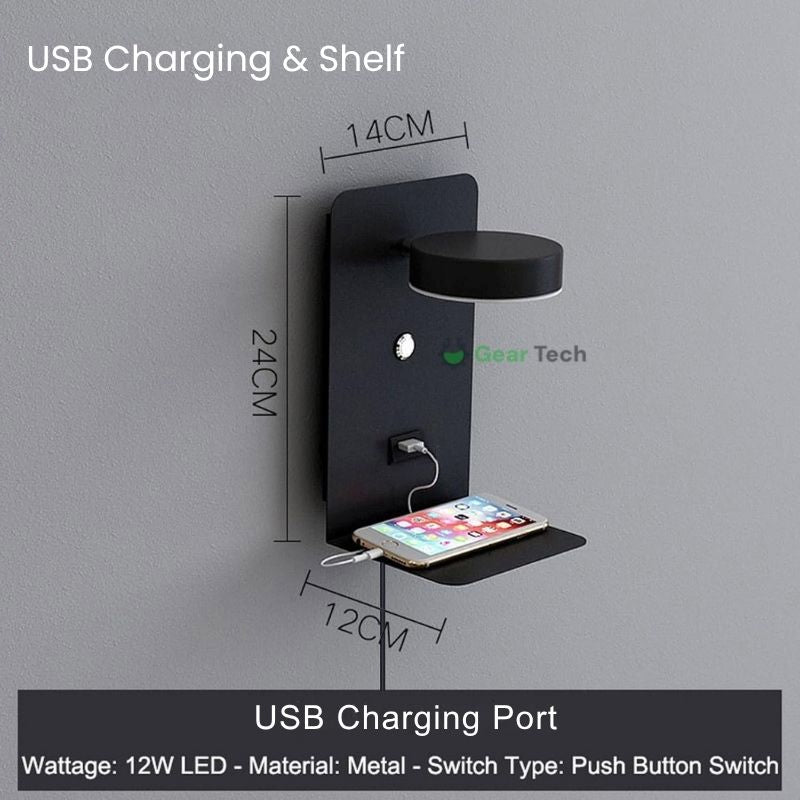 Norvo | LED Vegglampe med Hylle | Myk Glød, Moderne Design & Ideell for å Skape en Festlig Atmosfære i Soverommet