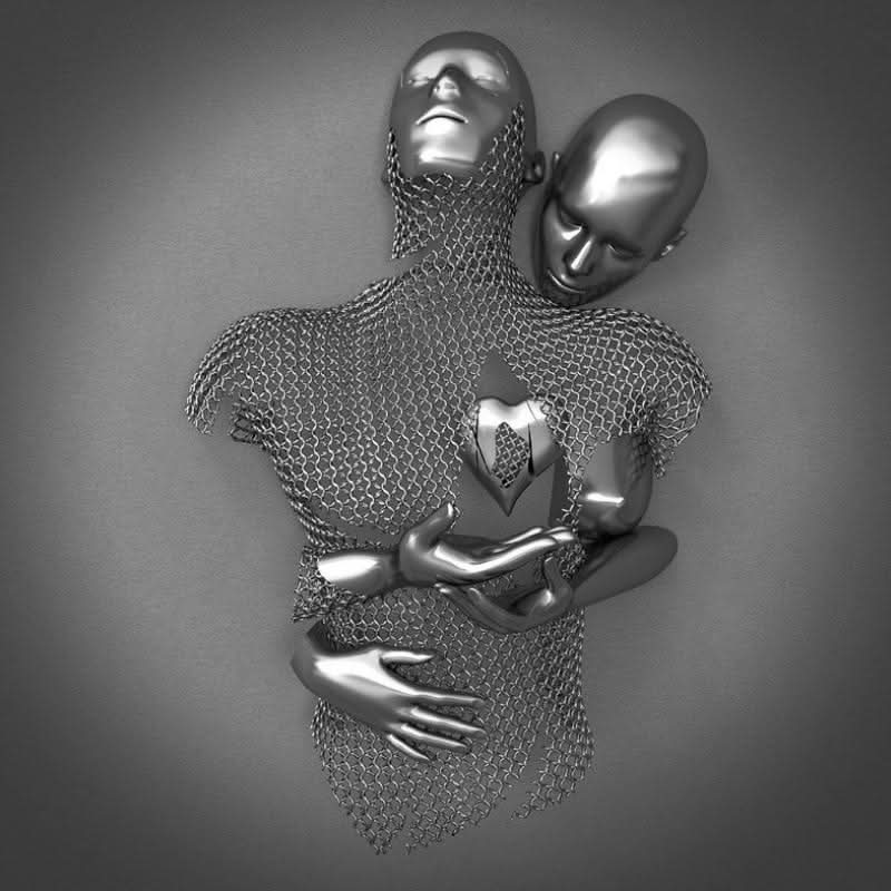 Norvo | Veggkunstmaleri med kjærestehjerte og 3D-effekt