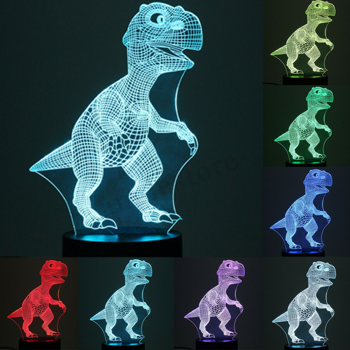Norvo | Dinosaur Nattlys - 3D Dinosaur Lys - T Rex Nattlys
