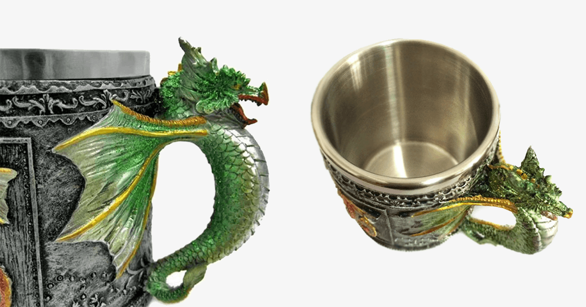 Norvo | 3D Rustfritt Stål Dragemugg – Gjør barna dine gladere med en funky mugg!