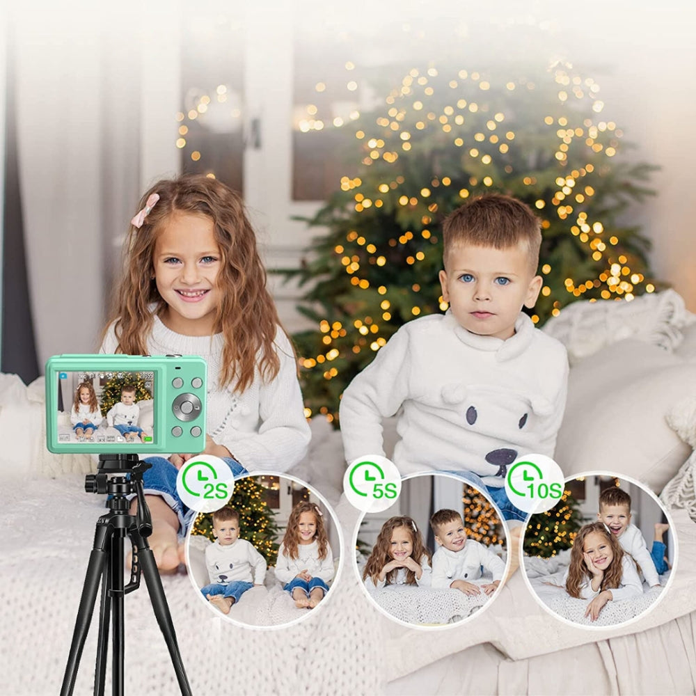 Norvo | Bærbar digital kamera 1080P 44MP med 16X zoom – Kompakt vloggingkamera med LCD-skjerm, oppladbart, perfekt for tenåringer og studenter