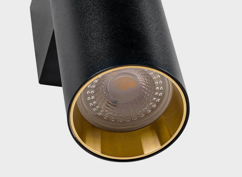 Garduru sylinderformet vegglampe i aluminium | 2 pærer | Moderne design | Innendørs og utendørs