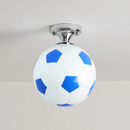 Norvo | SportLume Kreativ Taklampe | Basketball & Fotball Design | Halvmontert | Glasslampe