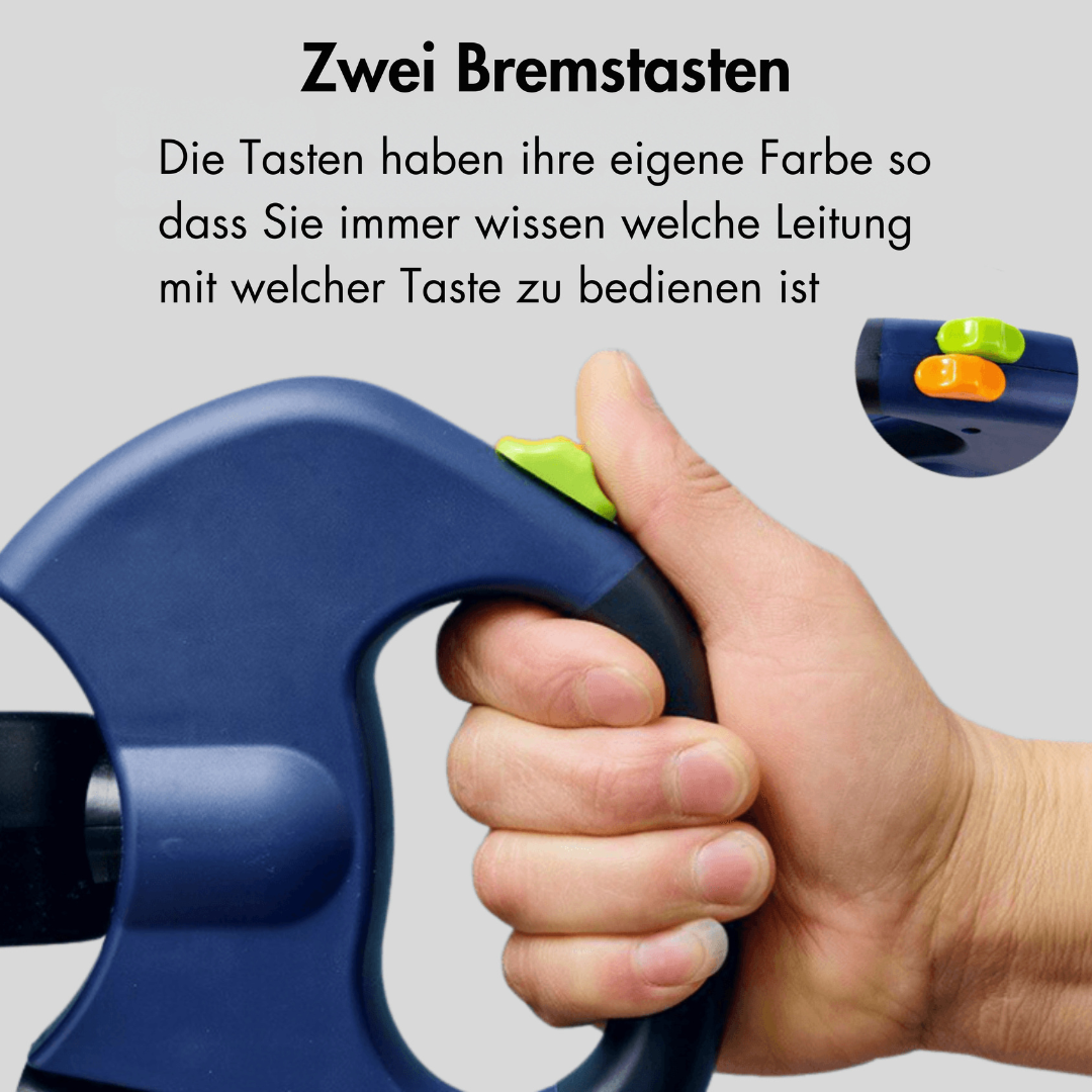 Norvo | DuoLeash Dobbel Hundebånd – Utstrykkbar & Knutefri Med Lommelykt