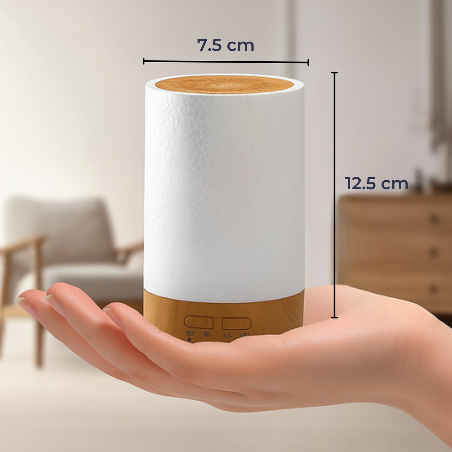 Essential Oil Diffuser med LED Nattlys – Stille Kaldt Tåke – Soverom & Hjem Avslappingsbolle