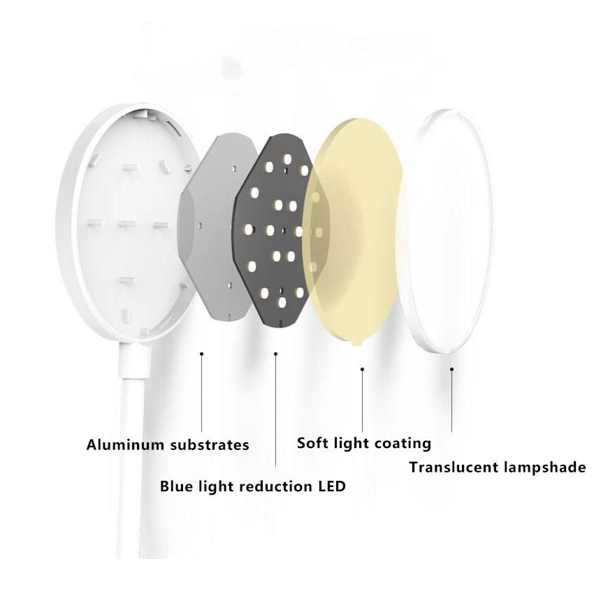 Norvo | Enkel LED Clip Skrivebordlampe Oppladbar Øyebeskyttelse Nattlys