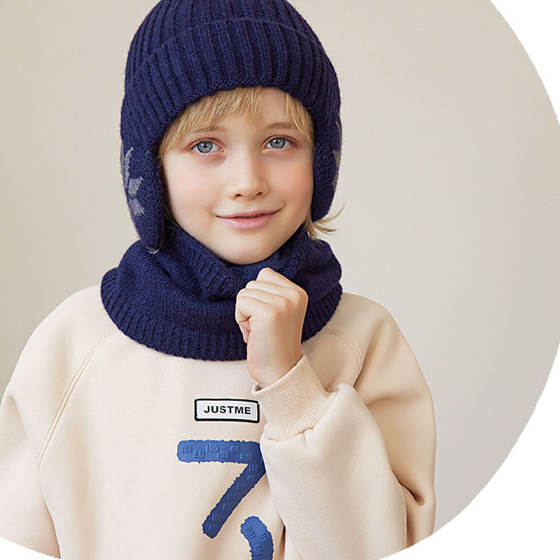 Norvo | Barne Vinter Fleece Skjerf Dress Strikket Lue