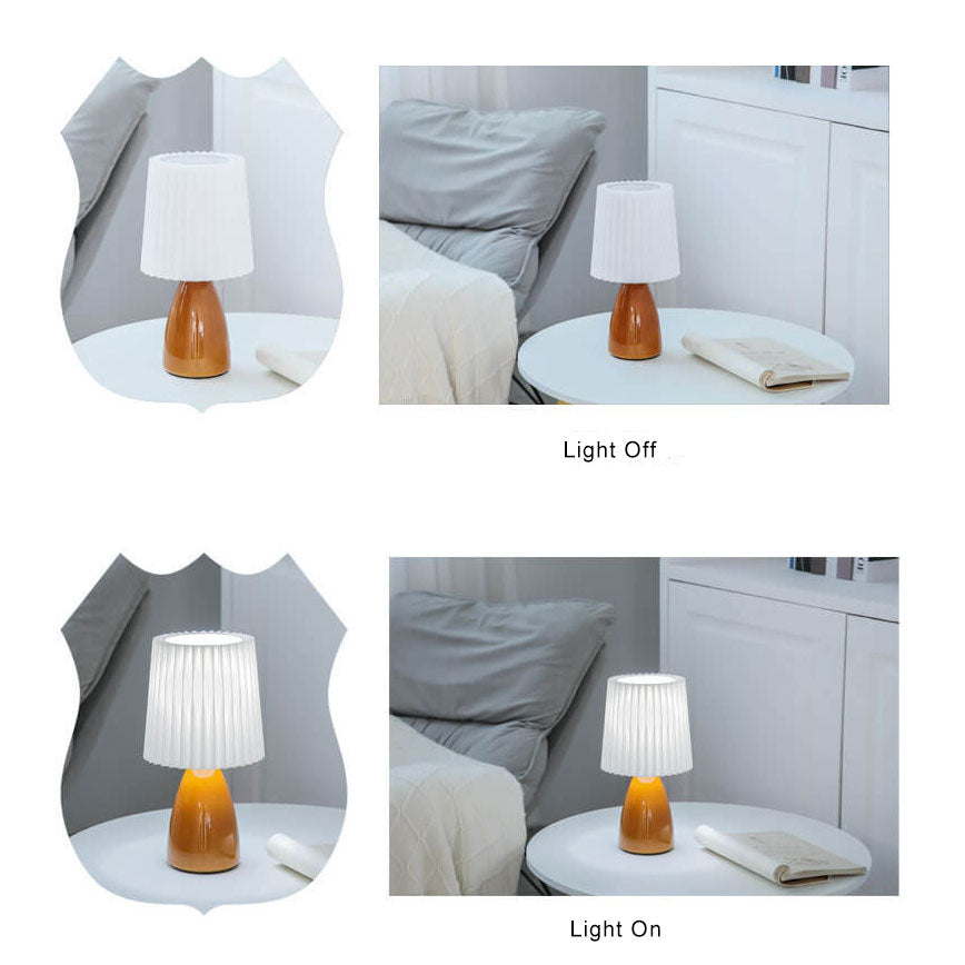 Norvo | Skandinavisk Retro Bordlampe med Foldsøm og Glassbase
