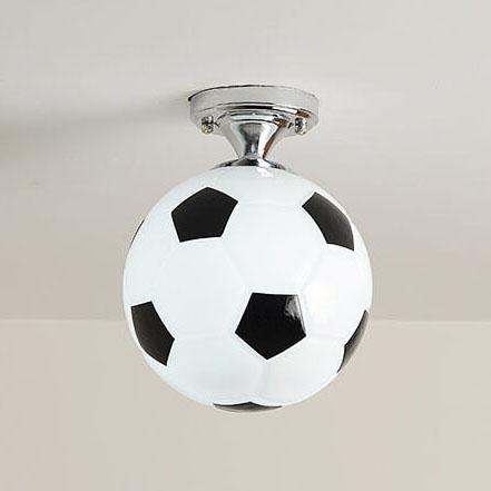 Norvo | SportLume Kreativ Taklampe | Basketball & Fotball Design | Halvmontert | Glasslampe