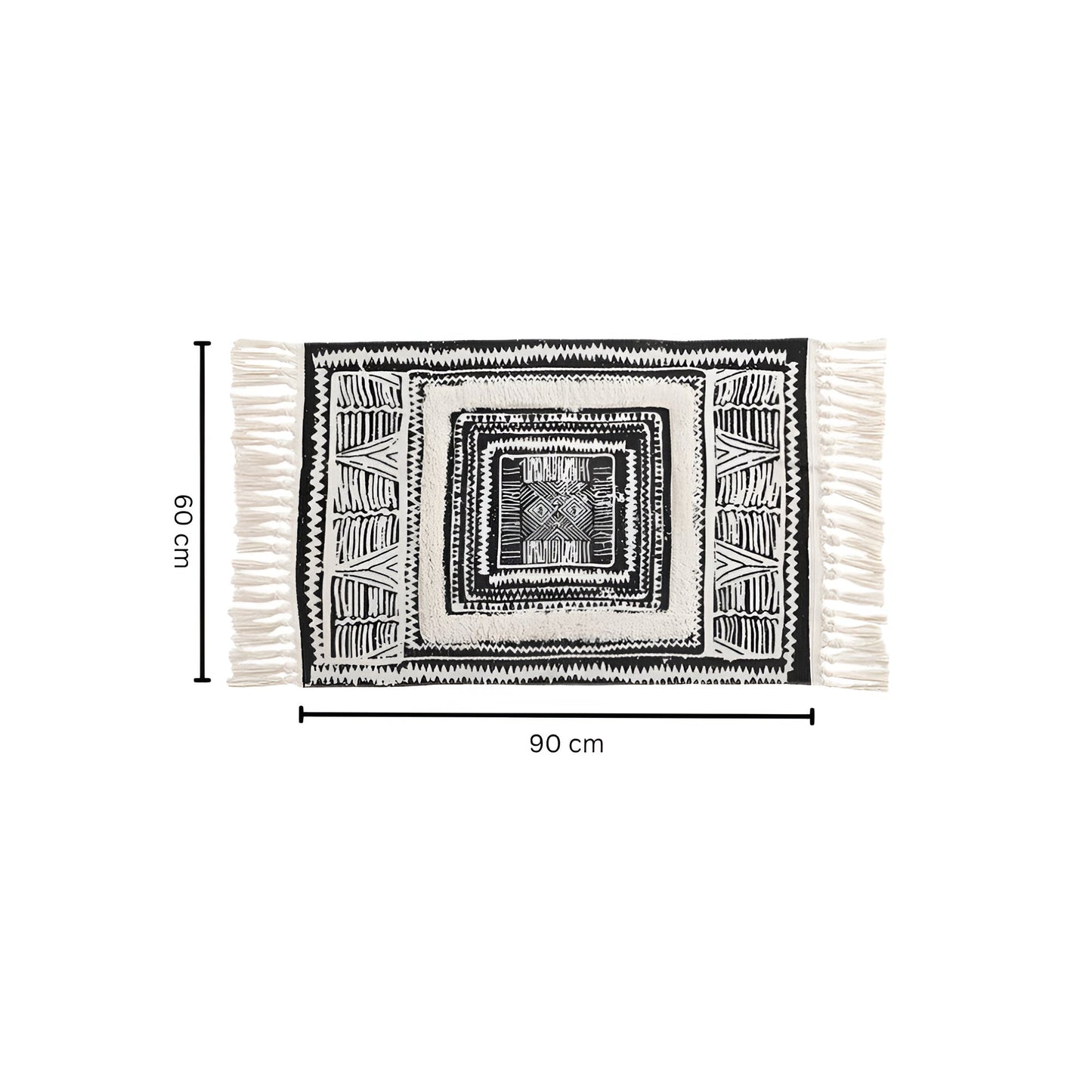 Norvo | Svart og hvit geometrisk duskmatte