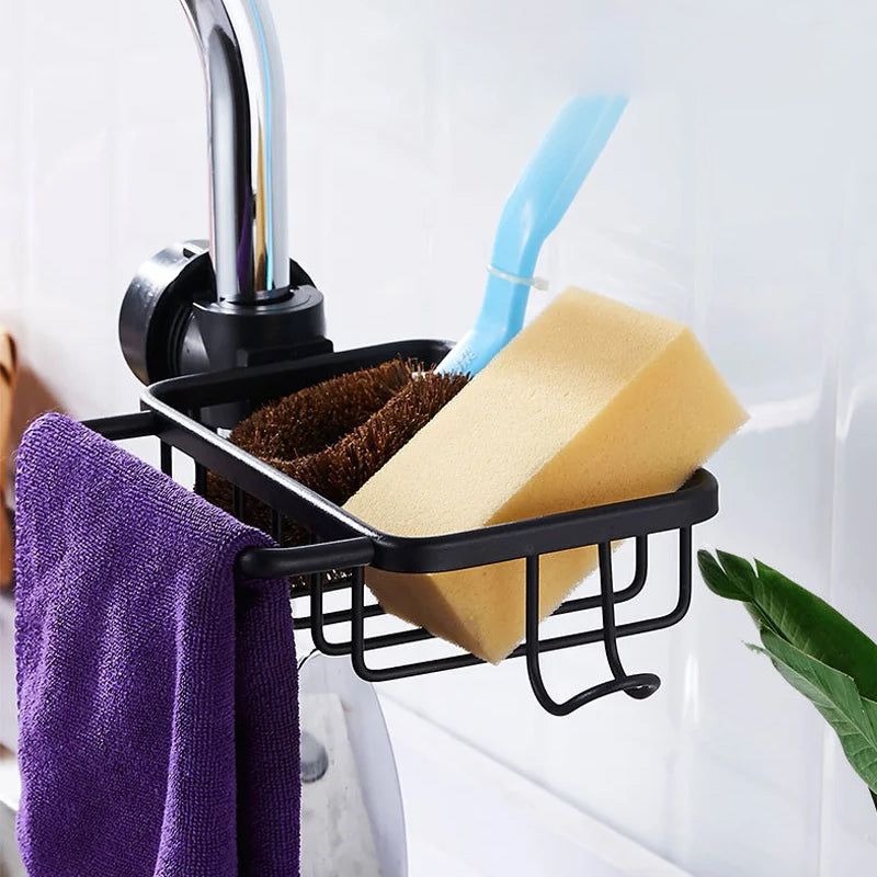 Norvo | Dusjholder for sjampo og såpe – Rustfritt aluminium – Sølv eller svart – Ingen boring