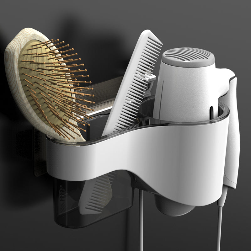 Norvo | Punch-Free Baderoms Hårtørker Vegghylle med Kam, Barberhøvelhyller, for Oppbevaring av Toalett Baderomsartikler