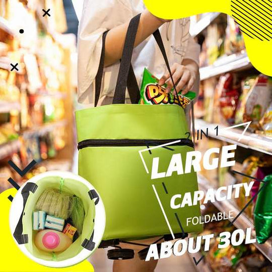Norvo | 2 I 1 Sammenleggbar Handlekurv Tote Bag