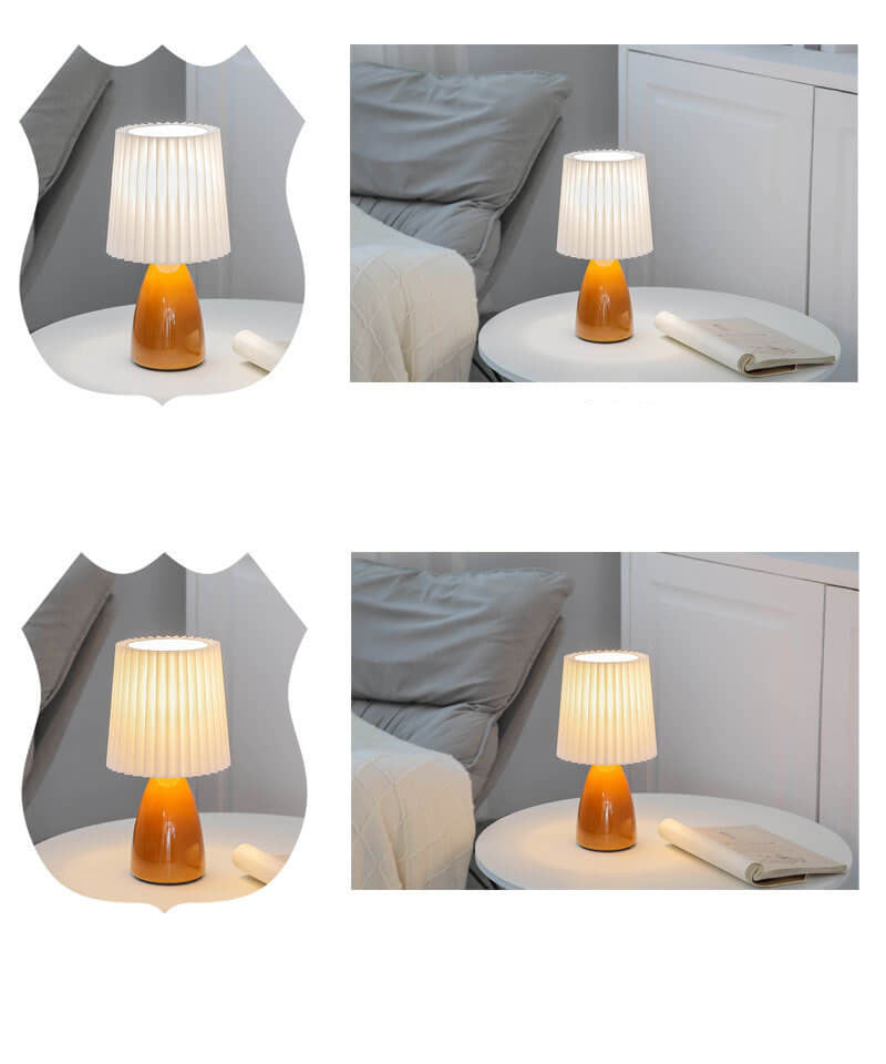 Norvo | Skandinavisk Retro Bordlampe med Foldsøm og Glassbase