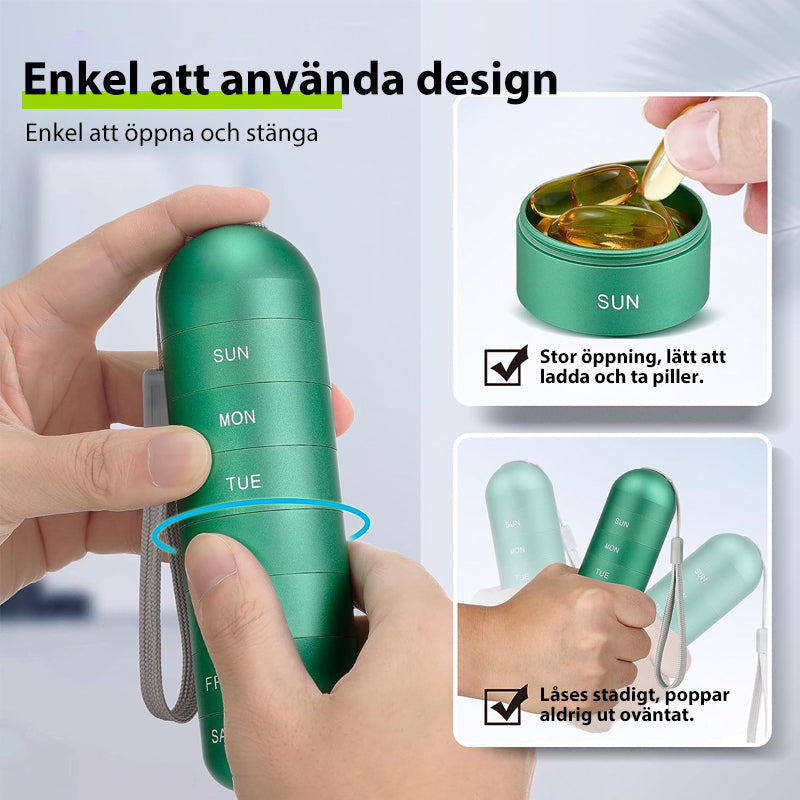 Norvo | 7-dagers bærbar pilleorganisator for reise