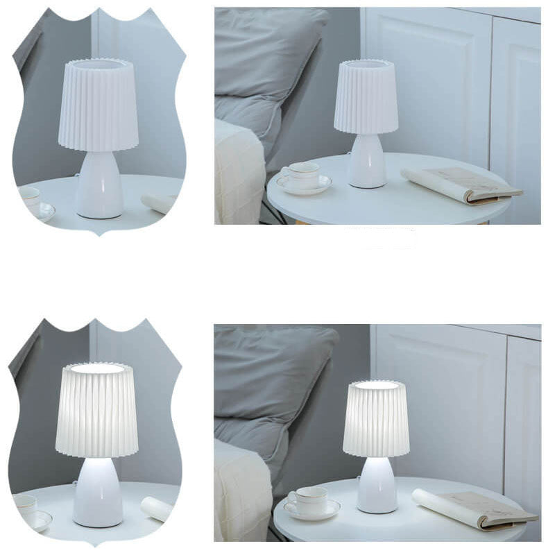 Norvo | Skandinavisk Retro Bordlampe med Foldsøm og Glassbase