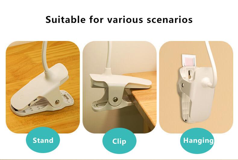 Norvo | Enkel LED Clip Skrivebordlampe Oppladbar Øyebeskyttelse Nattlys