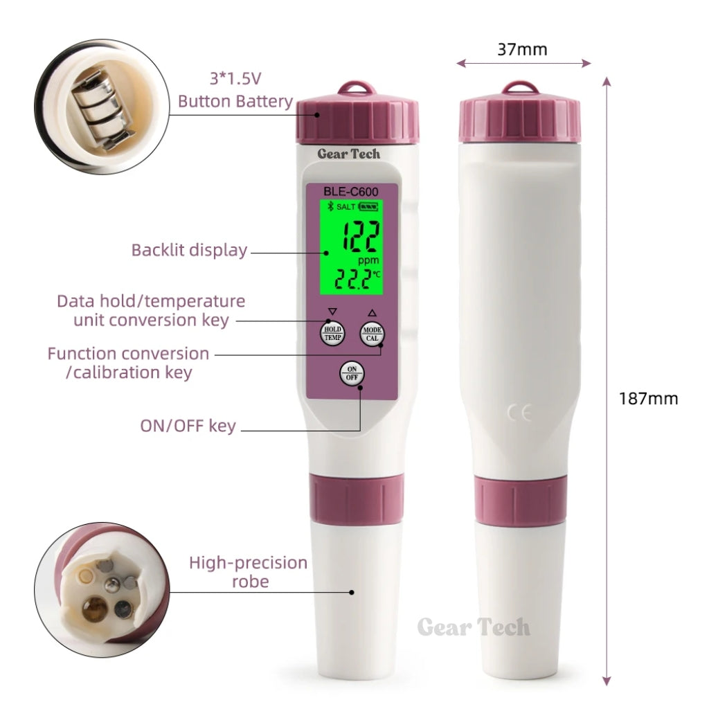 Norvo | Digital Pool Tester – Målingsapparat for pH og klor for enkel pH-måling i svømmevann