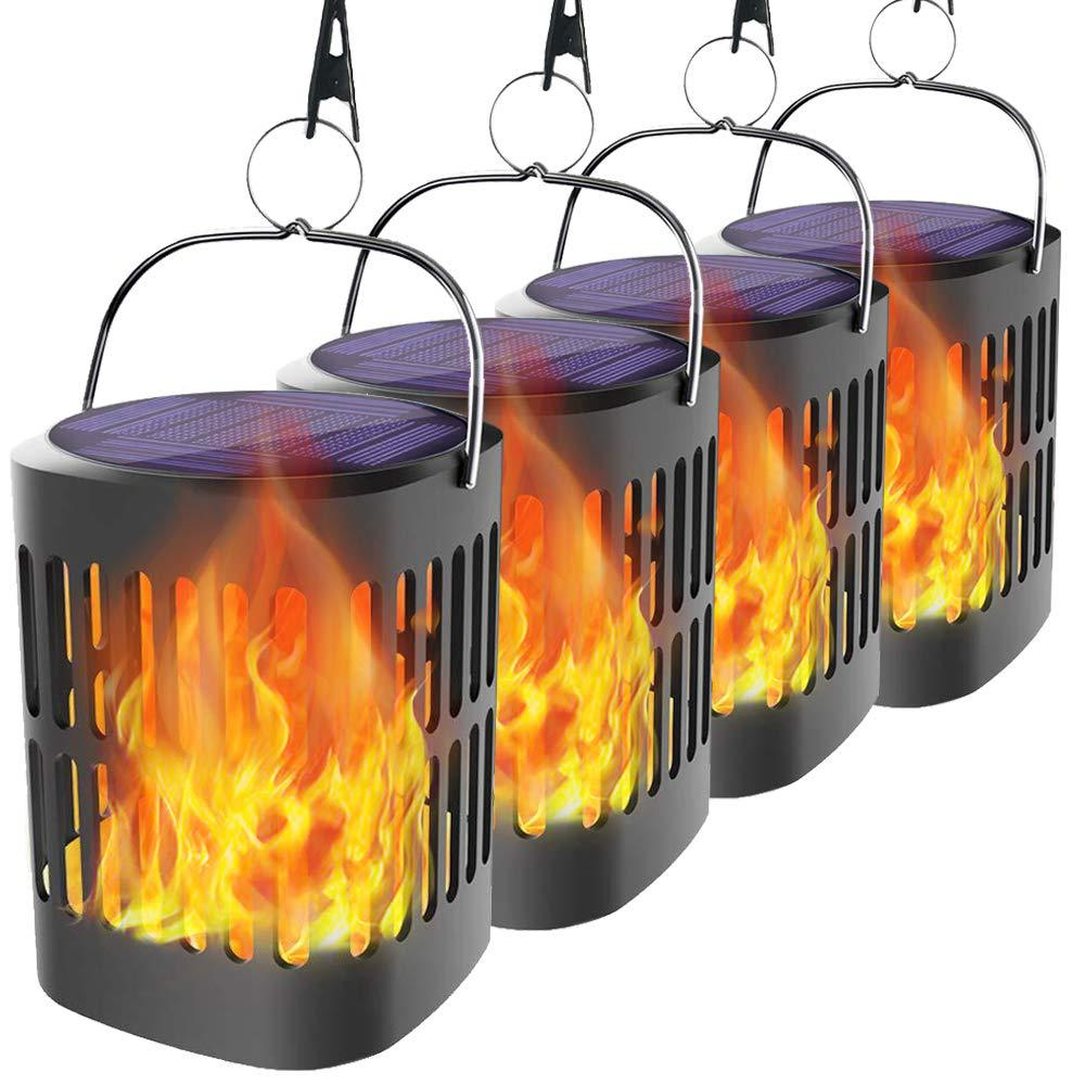 Norvo | Solar LED Flamme Lantern – Dekorativ utendørs belysning for hage og terrasse med hengemulighet