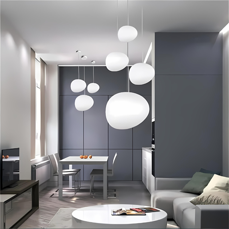 Norvo | GloStone | Elegant Glass Pebble Pendant Light