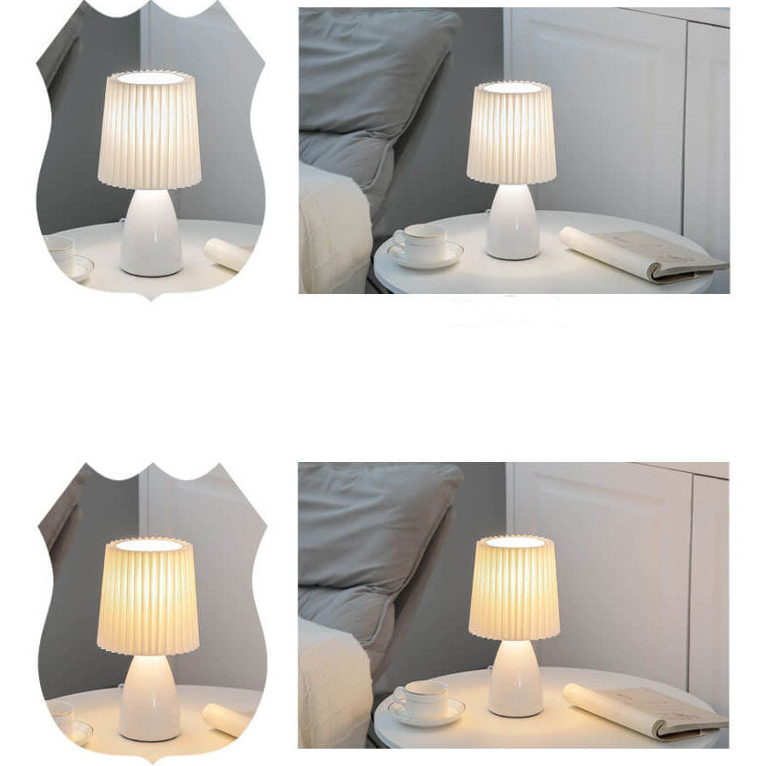 Norvo | Skandinavisk Retro Bordlampe med Foldsøm og Glassbase