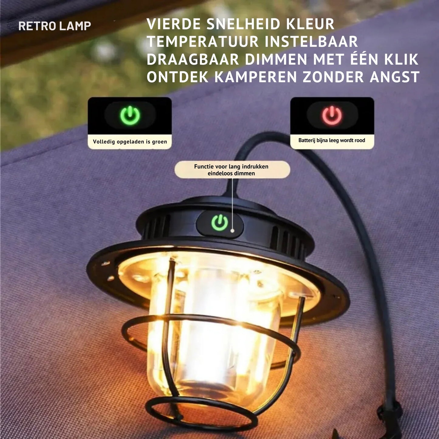 Norvo | Oppladbar LED Campinglampe