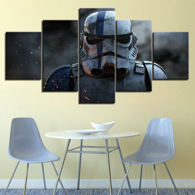 Norvo | Stormtrooper Star Wars - 5 Delt Lerret Veggkunst - Høyoppløselig Trykk