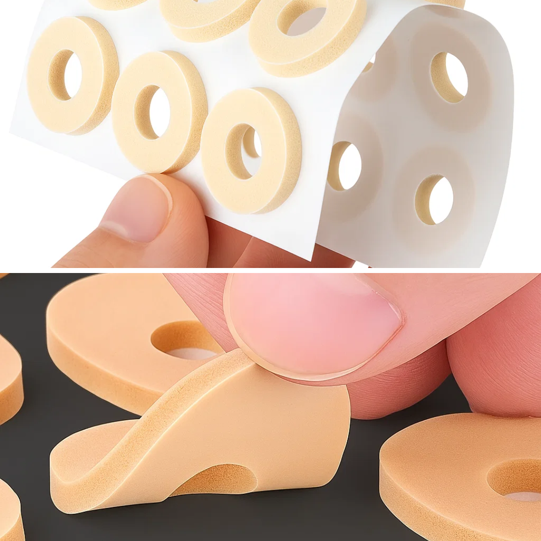 Umiddelbar smertelindring – Polstret selvklebende skum – Beskytter føttene mot gnissing og trykk hele dagen Norvo