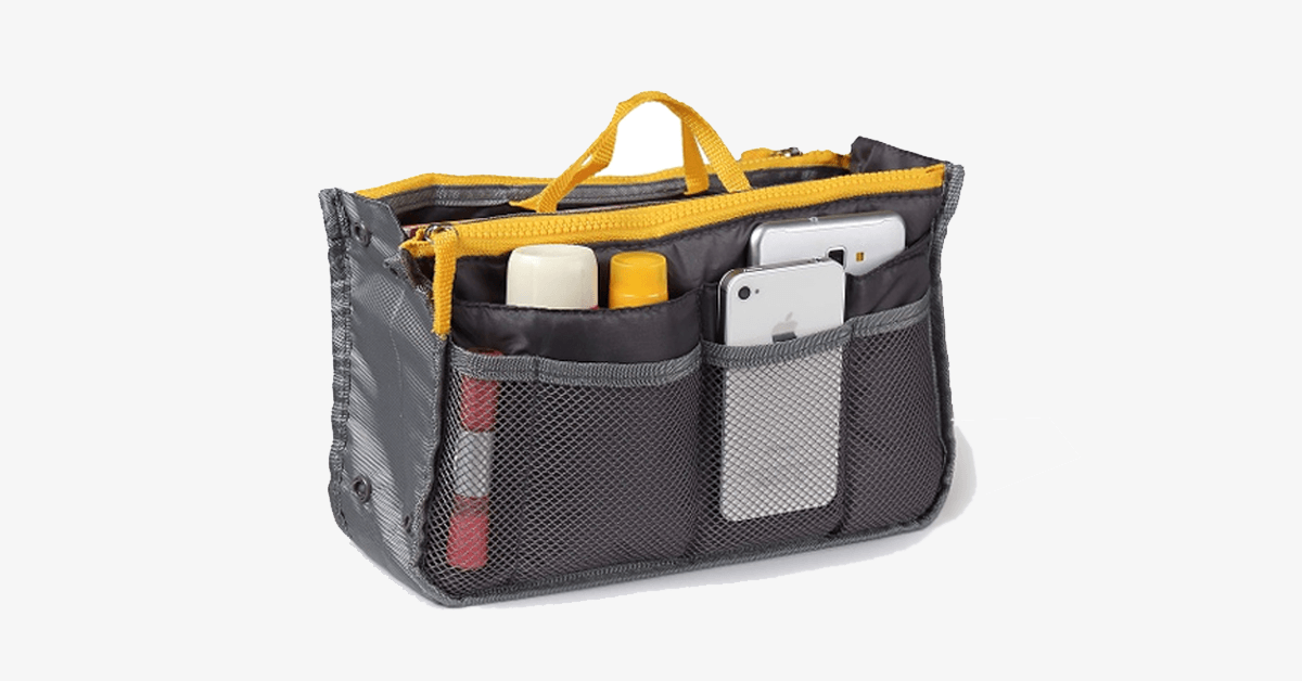 Norvo | Slim Bag-in-Bag - Laget av bomull og polyester - Bærbar og liten størrelse - Flere glidelåslommer - Passer i kofferten din - Fargevariasjoner