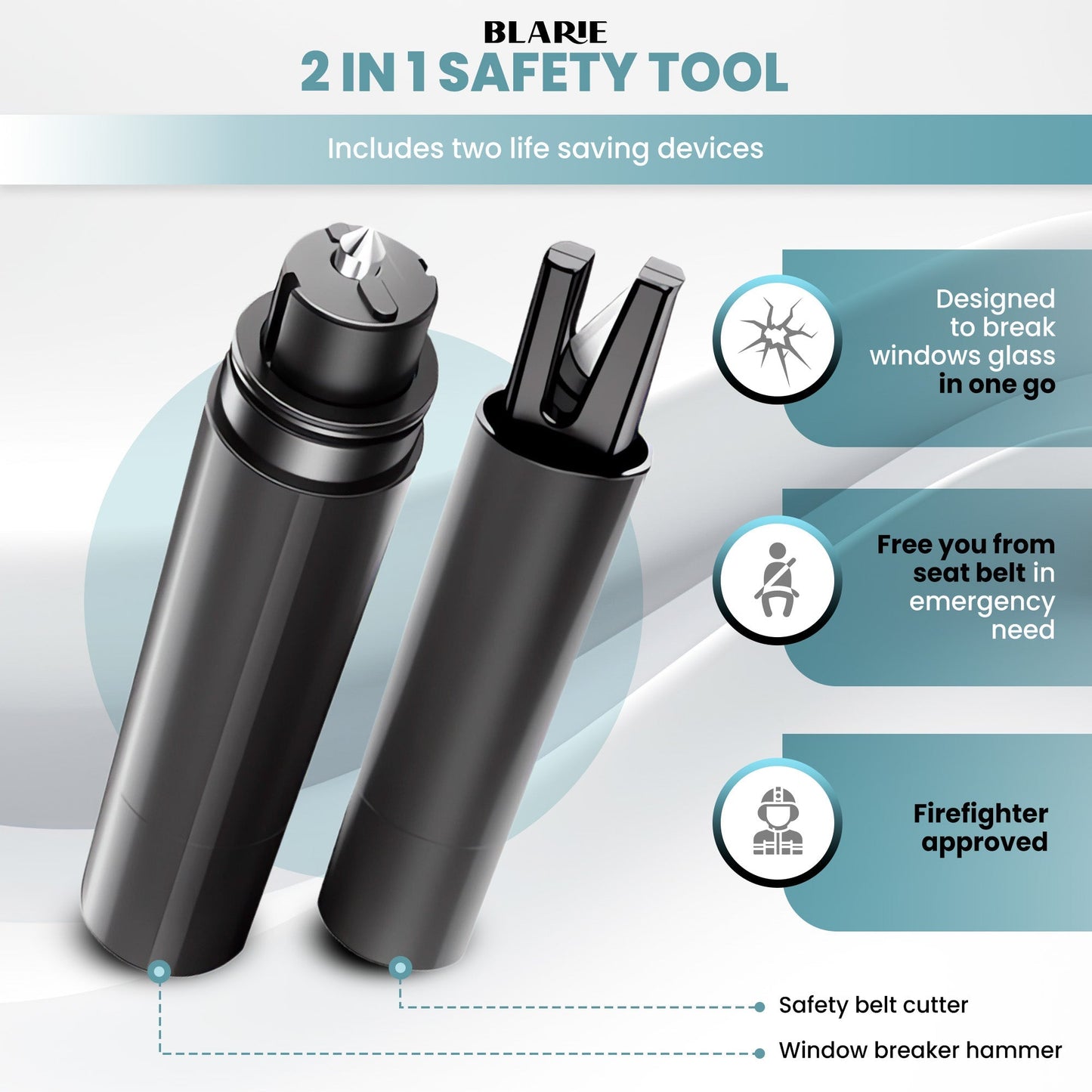 Norvo | Bil Sikkerhet Hammer – Viktig Bil Flukt Verktøy & Vindu Bryter for Nødsituasjoner